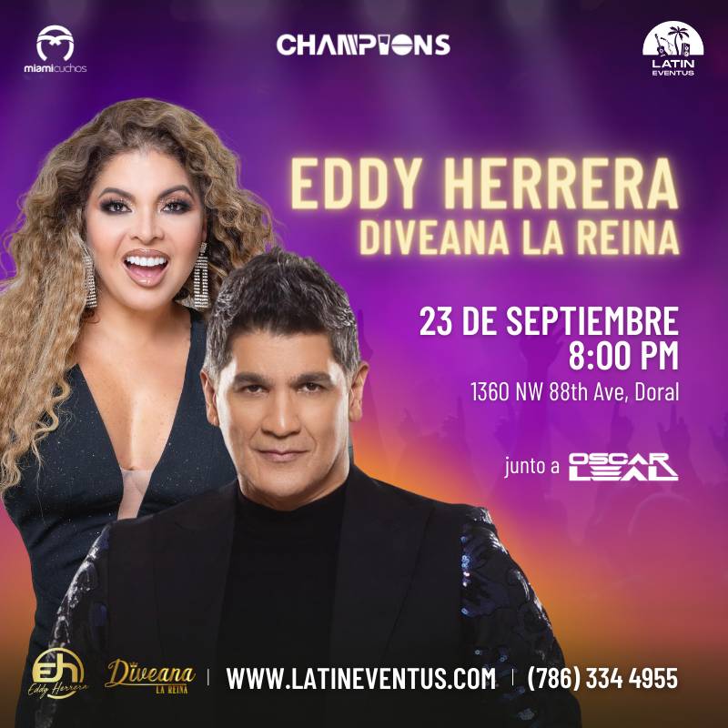 Eddy Herrera y Diveana en Miami 23 de Septiembre